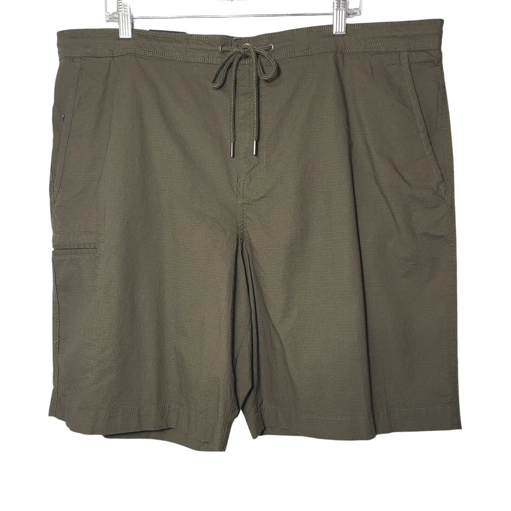 NWT Chaps Mens Cargo Shorts Olive Green Stretch Ripstop Waist 42 Gorpcore Hiking